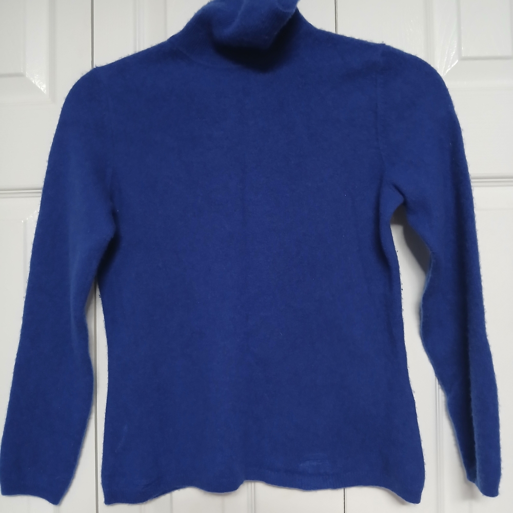 Blue Turtleneck Women's Sweater